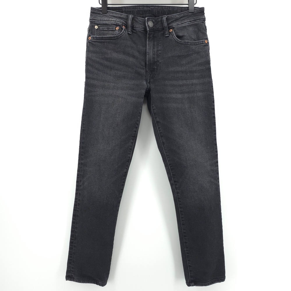 American Eagle Airflex+ Slim Mens Jeans 29x27 Faded Black Stretch Denim